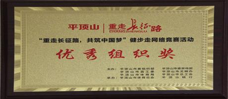 “重走長征路，共筑中國夢”健步走網(wǎng)絡競賽活動優(yōu)秀組織獎